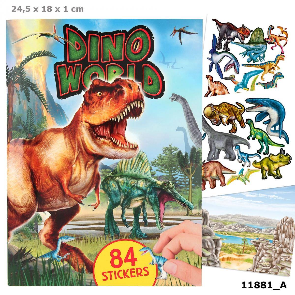 Zestaw kreatywny z naklejkami Dino World 11881A