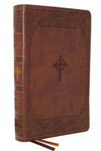 NABRE, New American Bible, Revised Edition, Catholic Bible, Large Print Edition, Leathersoft, Brown, Thumb Indexed, Comfort Print : Holy Bible