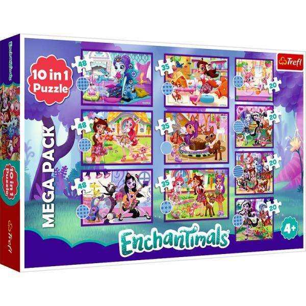 Puzzle 10w1 Urocze Enchantimals 90384 Trefl