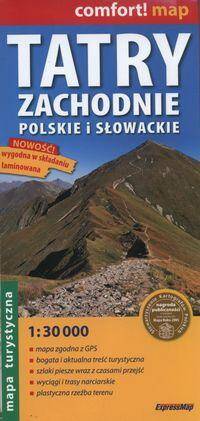 Tatry Zachodnie polskie i słowackie mapa turystyczna 1:30 000