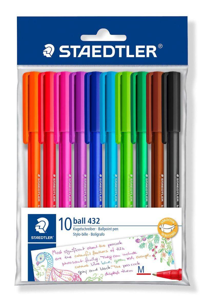 Paczka Długopis jednorazowy trójkątny M Staedtler 10 szt. mix kolorów