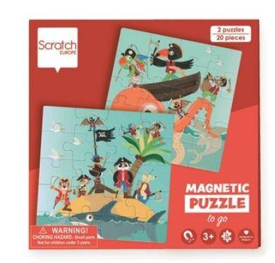 Scratch Puzzle magnetyczne - książka podróżna Piraci 2 obrazki 40 elem.