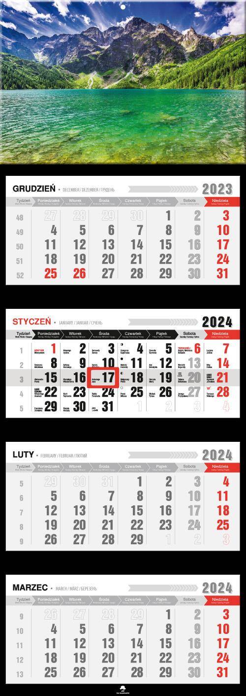 Kalendarz 2024 czterodzielny Tatry KT4-V.5