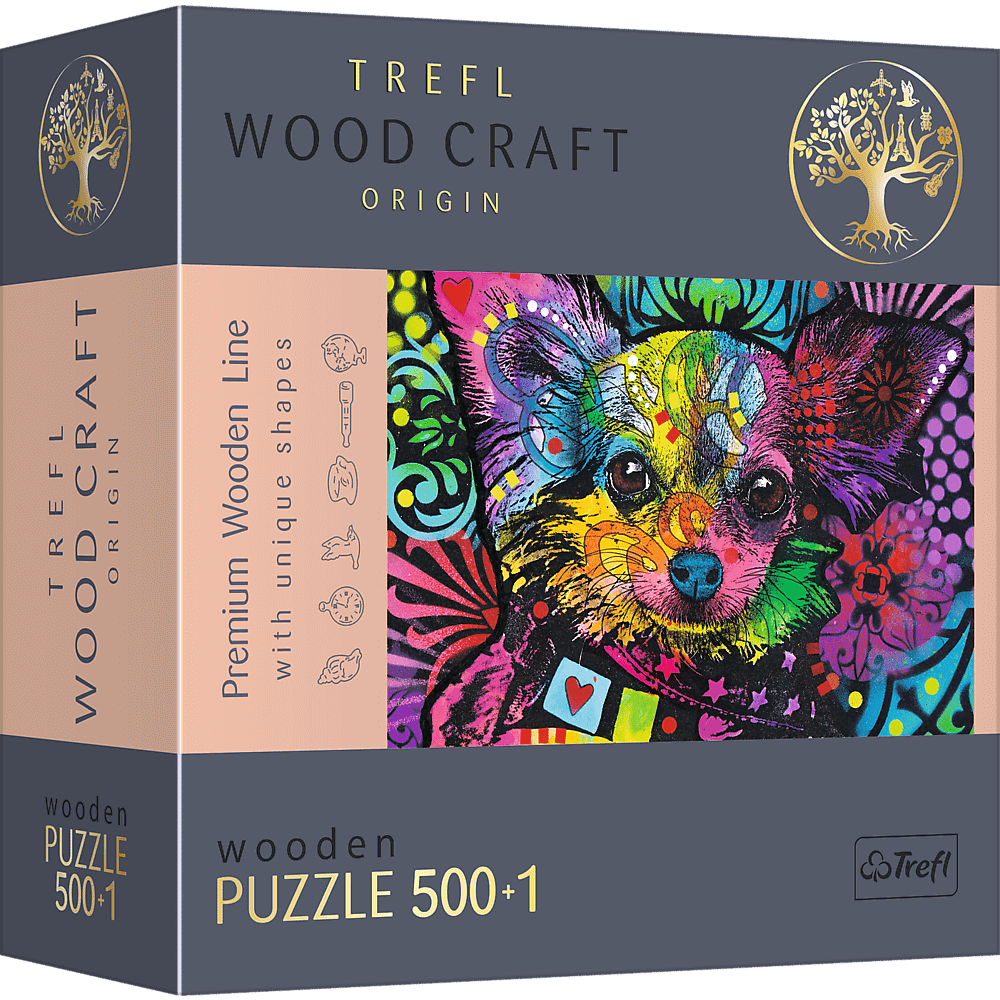 Puzzle 500+1 drewniane Kolorowy szczeniak 20160