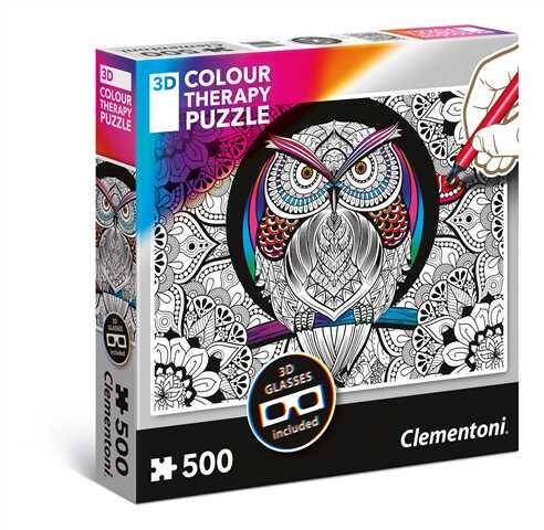 Puzzle 500 3D color therapy sowa 35050