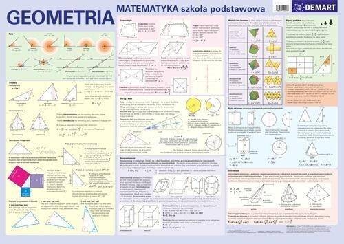 Matematyka. Geomertia. Szkoła podstawowa - plansza edukacyjna na ścianę i biurko + książeczka edukacyjna