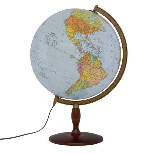 Globus 420 polityczno-fizyczny podświetlany drewniana stopka 8412