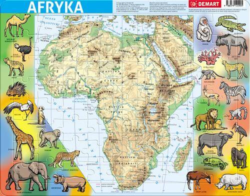 Puzzle 72 ramkowe. Afryka mapa fizyczna