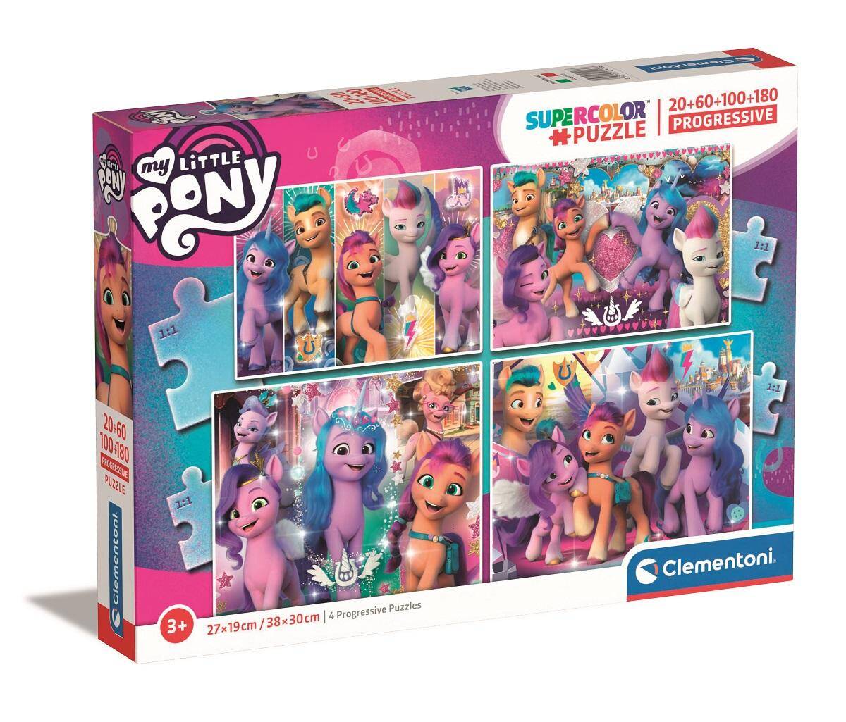 Puzzle 4w1 (20,60,100,180) progressive super kolor My Little Pony 21413