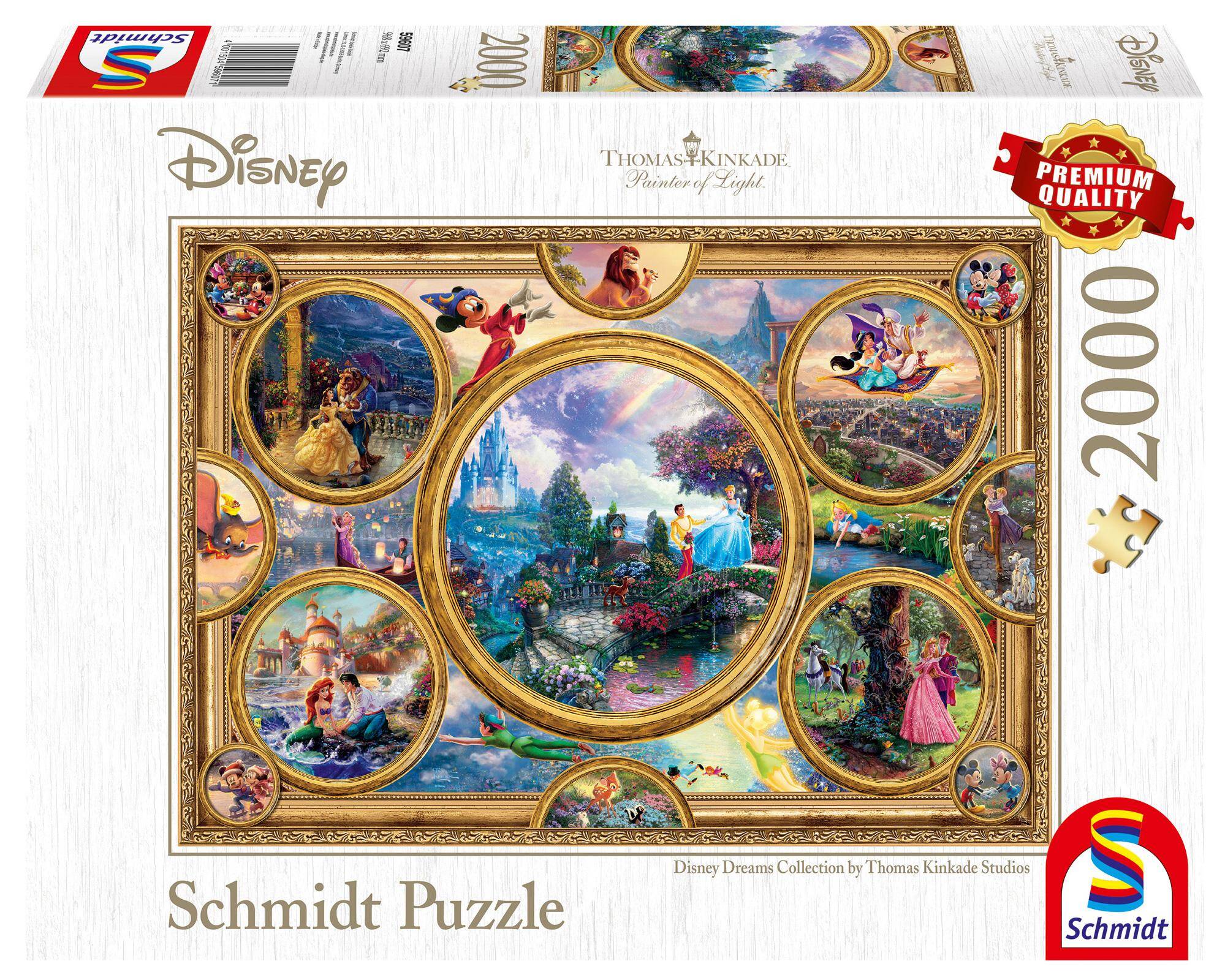 Puzzle 2000 PQ Bohaterowie bajek Disney T.Kinkade 108139