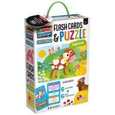 Zabawa i edukacja puzzle dziecięce i flashcards Farma