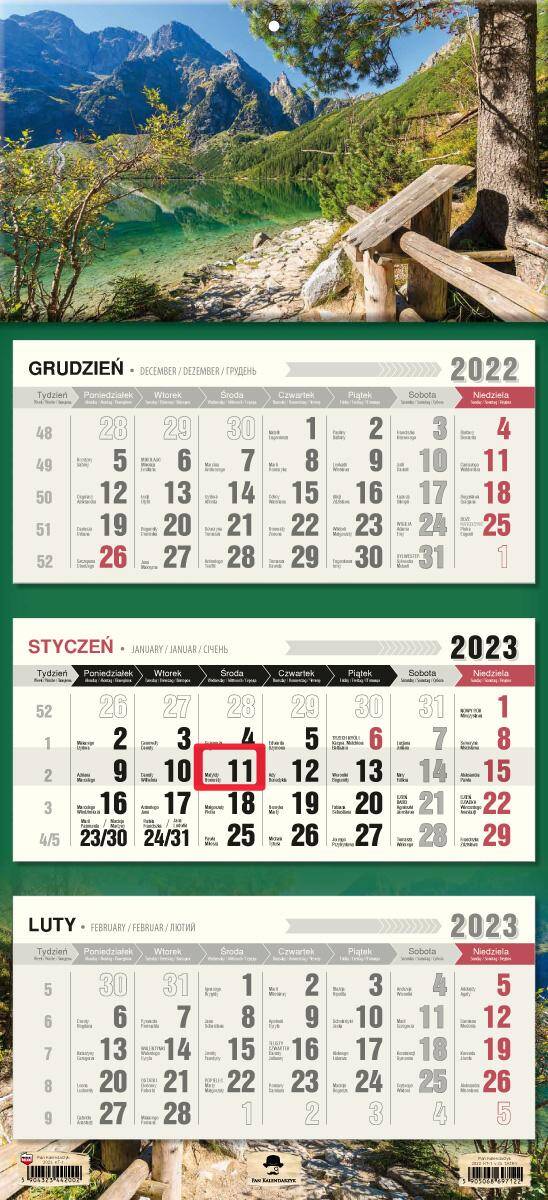 Kalendarz 2023 trójdzielny KT-1 Tatry V33