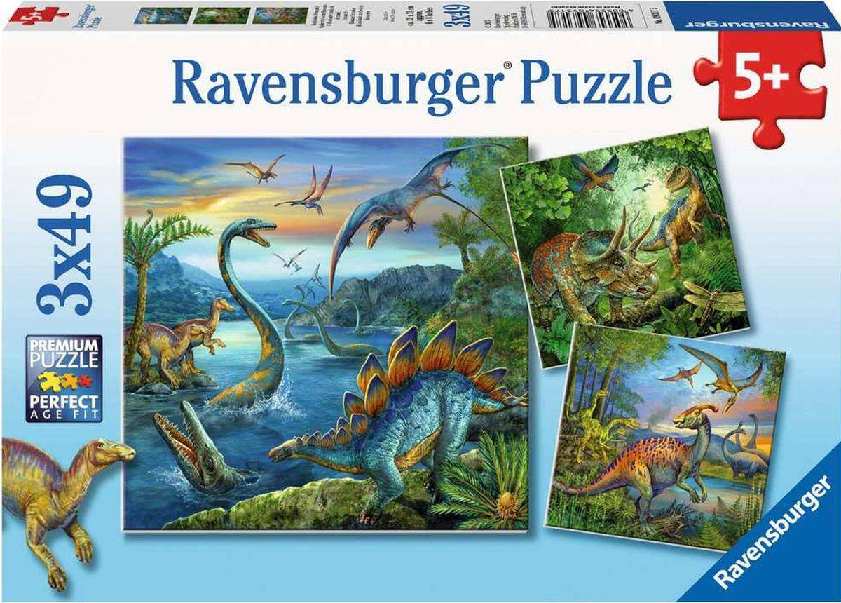 Puzzle Fascynacja dinozaurami 3x49 el. 093175 RAVENSBURGER