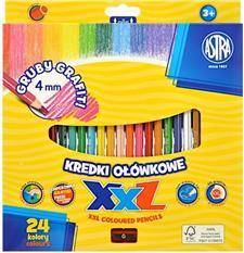 Kredki ołówkowe heksagonalne Astra 24 kolorów grafit 4mm
