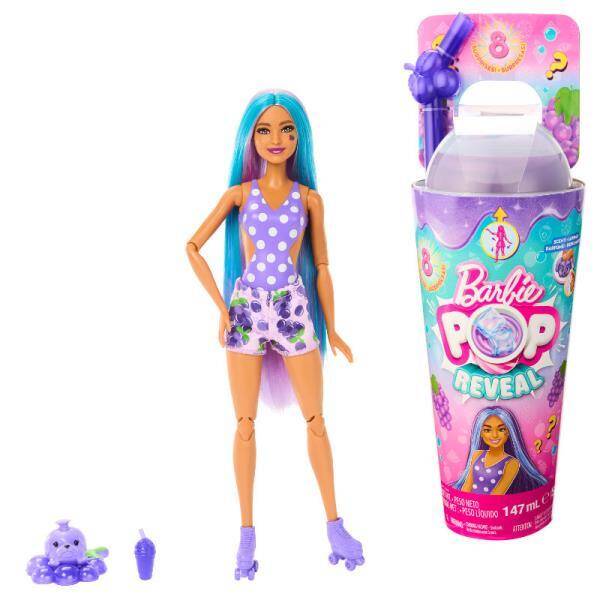 Barbie Pop Reveal Winogrono Lalka Seria Owocowy sok HNW44 p4 MATTEL