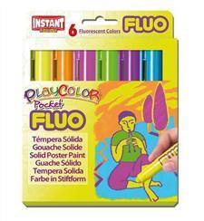 Farba w sztyfcie Playcolor Fluo pocet 6 kolorów (Zdjęcie 1)