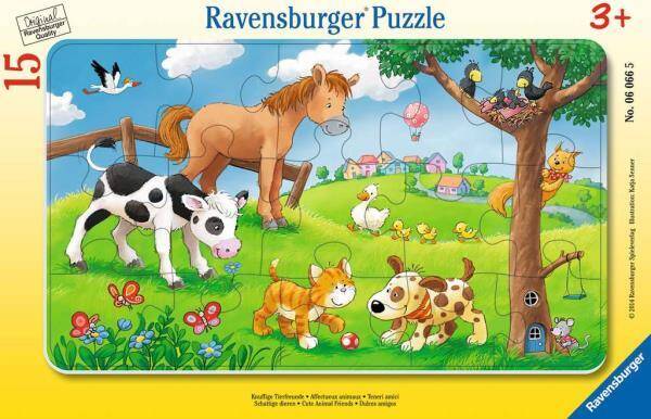 Puzzle 15el ramkowe Miłośnicy słodkich zwierząt  060665 RAVENSBURGER p24