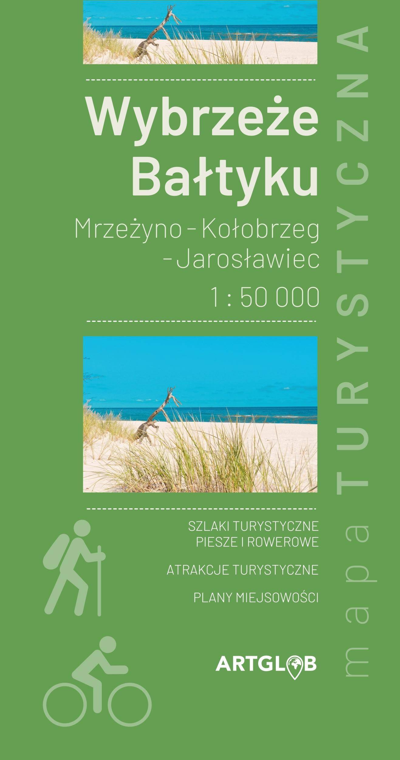 Wybrzeże Bałtyku Mrzeżyno - Kołobrzeg - Jarosławiec 1:50 000
