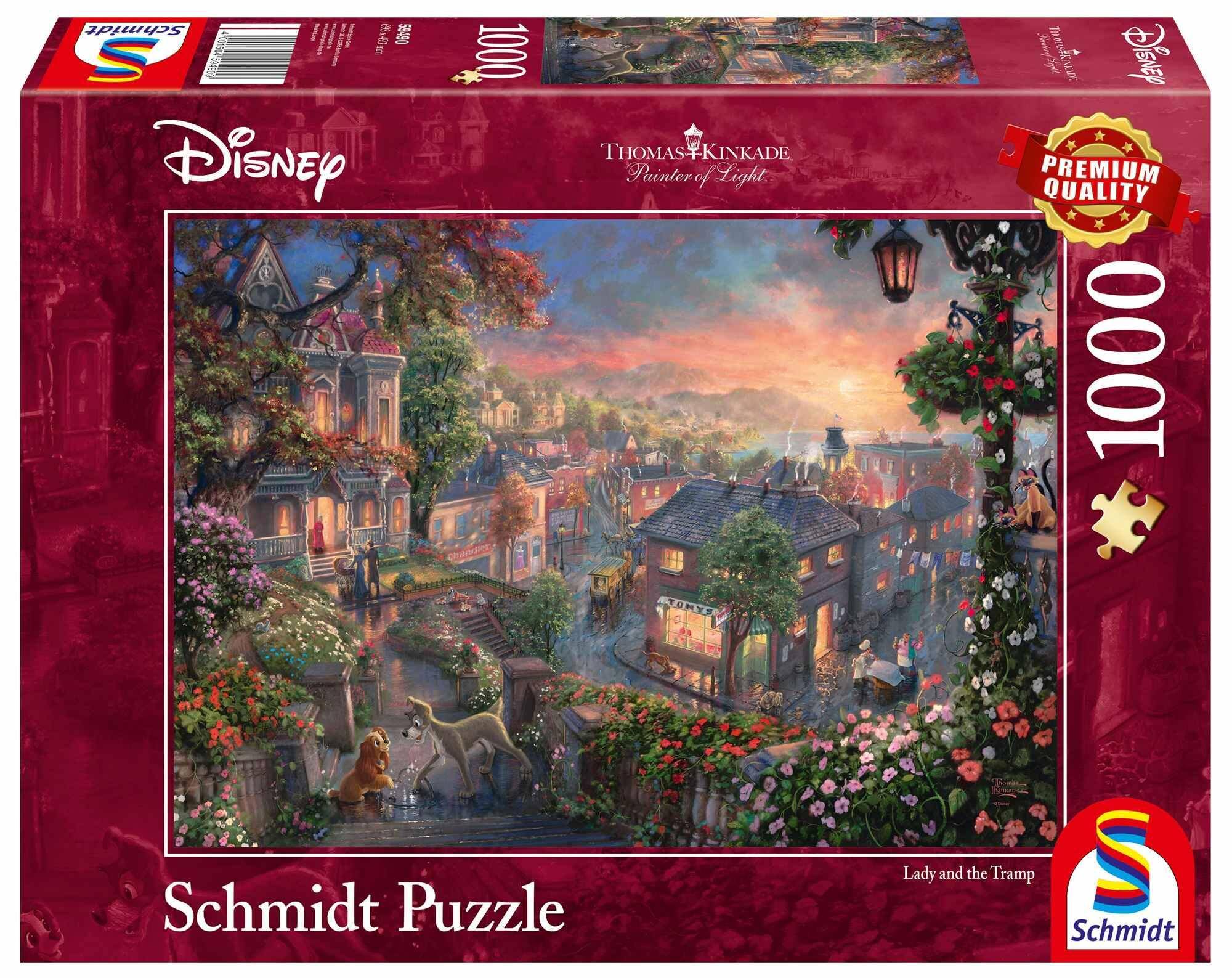 Puzzle 1000 PQ Zakochany kundel Disney T. Kinkade 108128