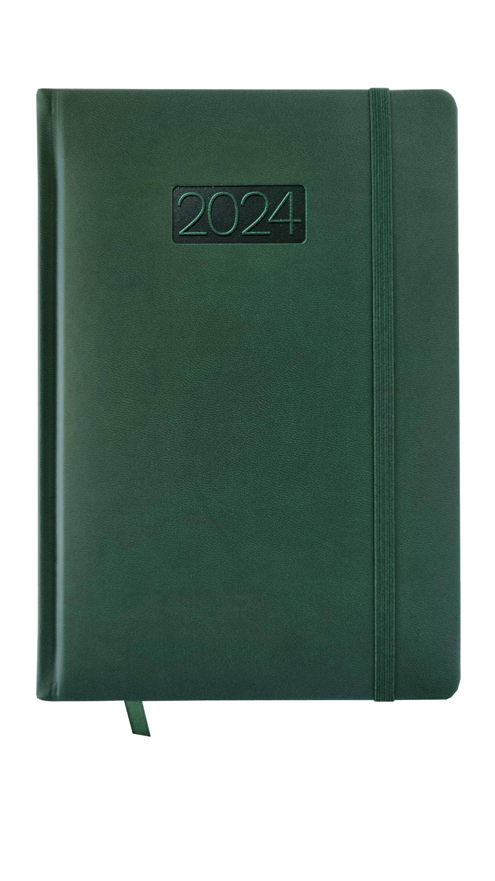 Kalendarz 2024 lux z gumką A5 dzienny V1 zielony