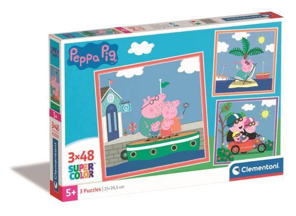 Clementoni Puzzle 3x48el square Świnka Peppa. Peppa Pig 25293