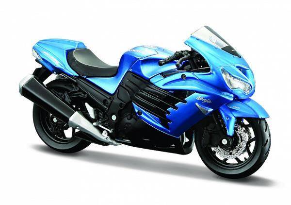 MAISTO 39300-35 Motor Kawasaki Ninja ZX-14R niebieski 1:18 z podstawką