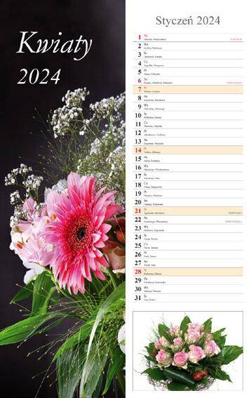 Kalendarz 2024 paskowy Kwiaty