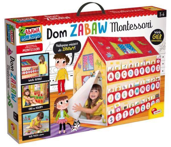Montessori Dom zabaw zestaw gier puzzle karty domek  88782 LISCIANI