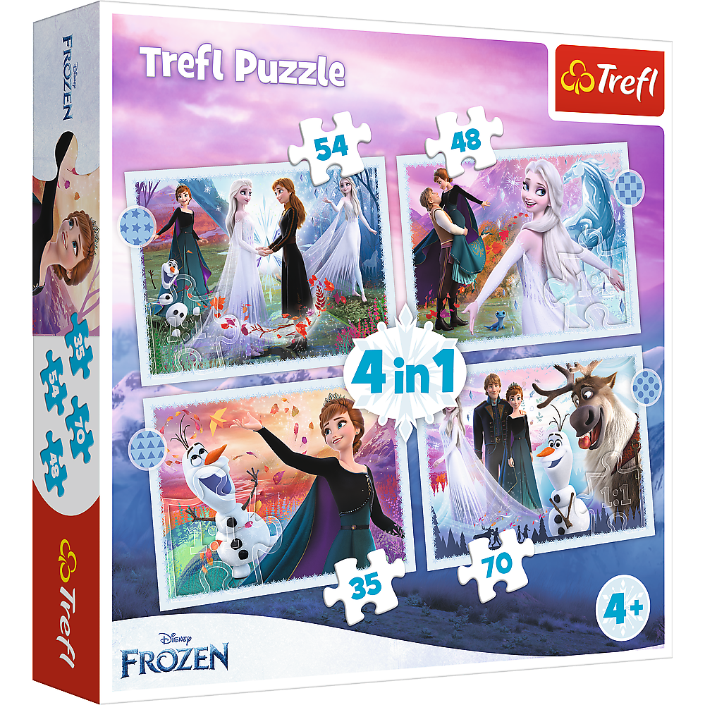 Puzzle 4w1 (35,48,54,70) Magia w lesie Frozen 2 34398