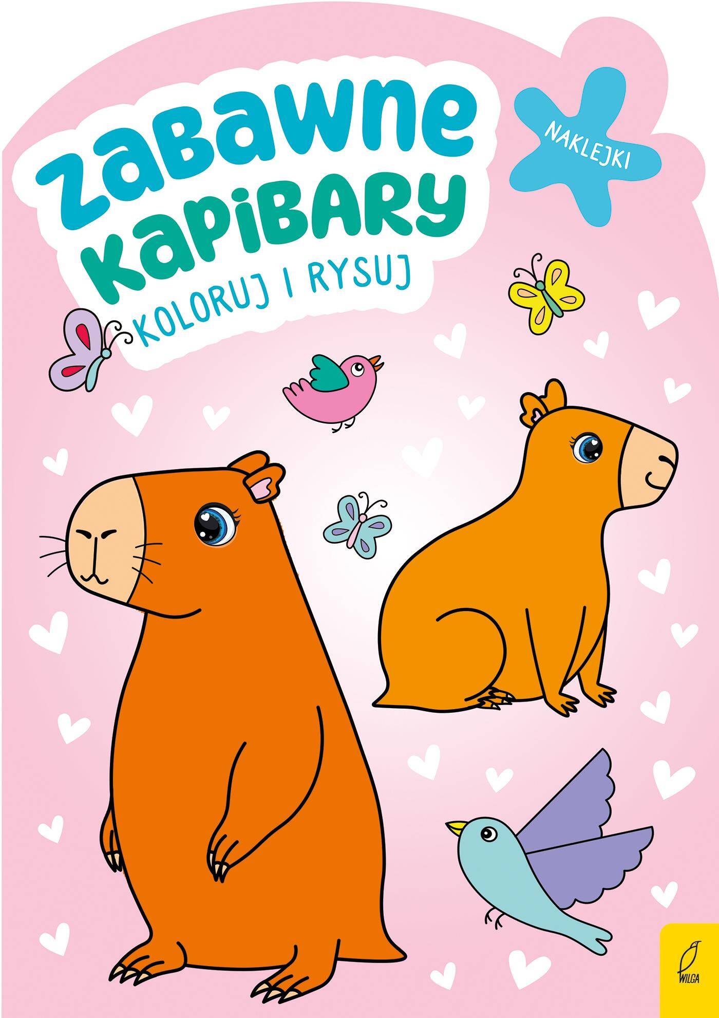 Zabawne kapibary. Koloruj i rysuj