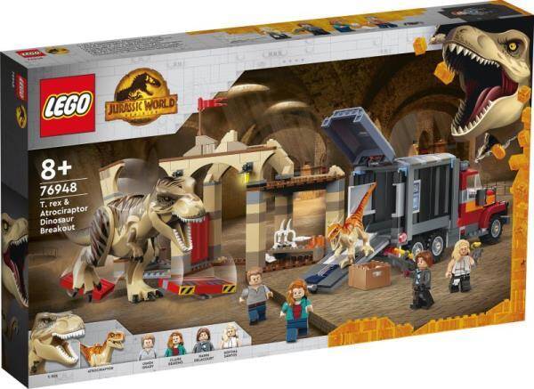 LEGO ®JURASSIC WORLD Ucieczka tyranozaura i atrociraptora 76948 (466 el.) 8+
