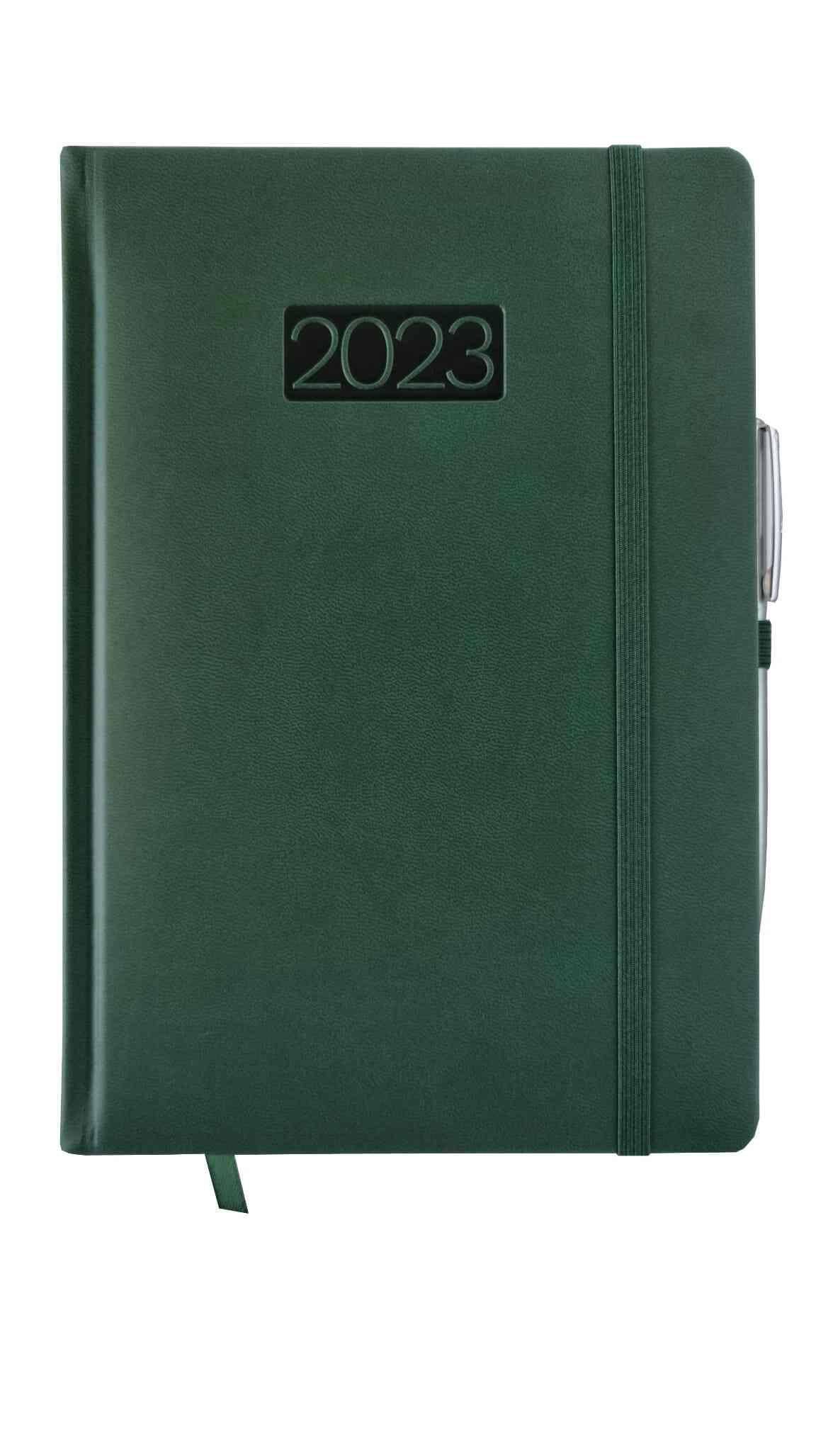 Kalendarz 2023 Lux z gumką A5 tygodniowy zielony V1
