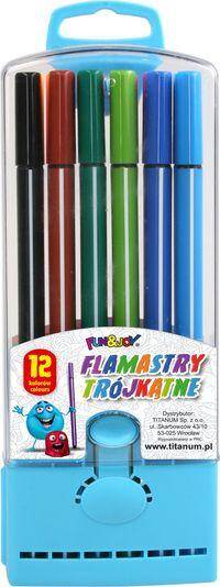 Flamastry trójkątne 12 kolorów Fun&joy