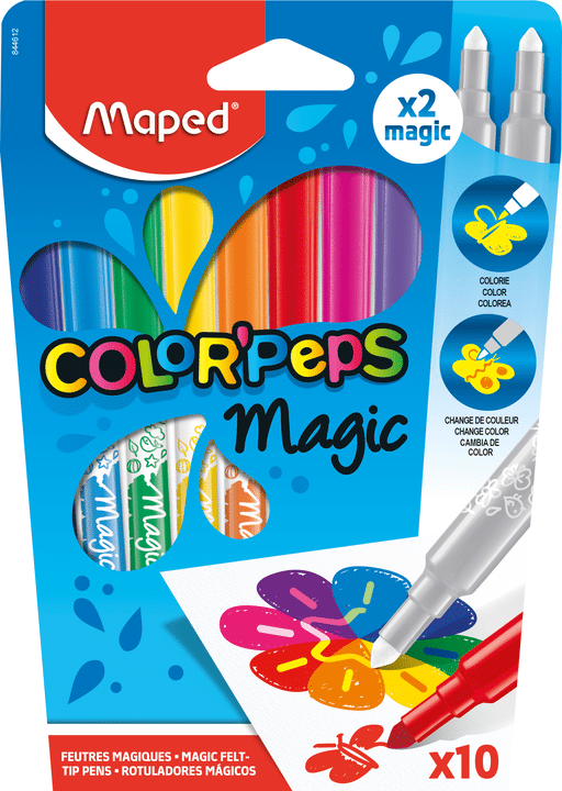 Flamastry Maped colorpeps magic 8 kolorów + 2 wymazywacze