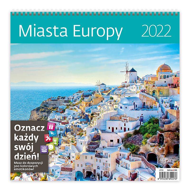 Kalendarz 2022 12 planszowy Miasta Europy