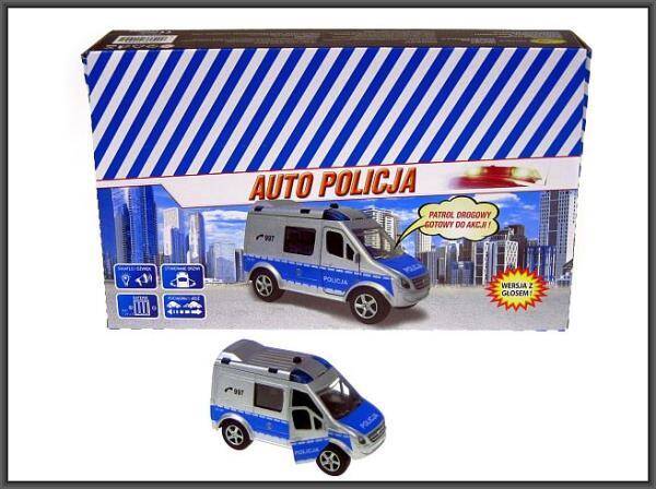 Auto Policja Van 11cm z głosem p12, cena za 1szt.
