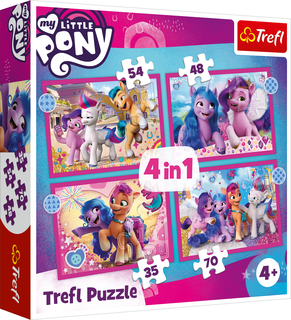 Puzzle 4w1 (35,48,54,70) Kolorowe Kucyki Pony 34375