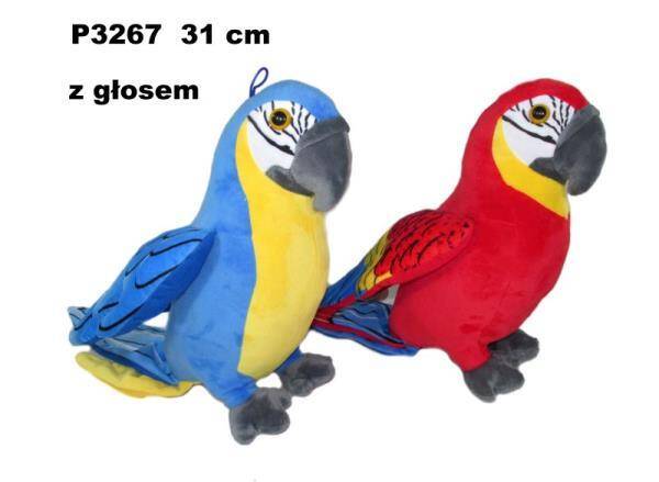 Maskotka Papuga 2 kolory 31cm z glosem 163868