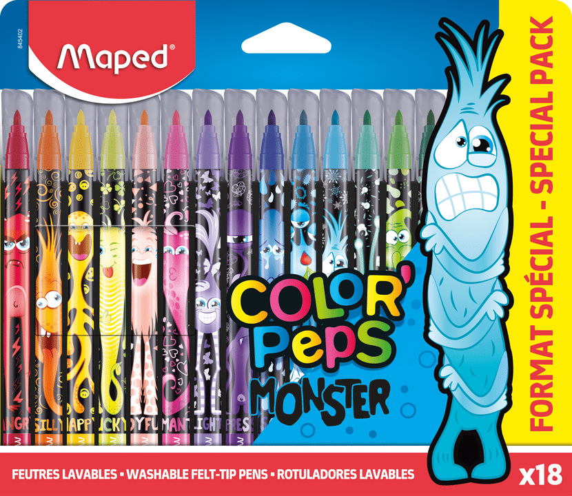 Flamastry Maped colorpeps monster 18 kolorów