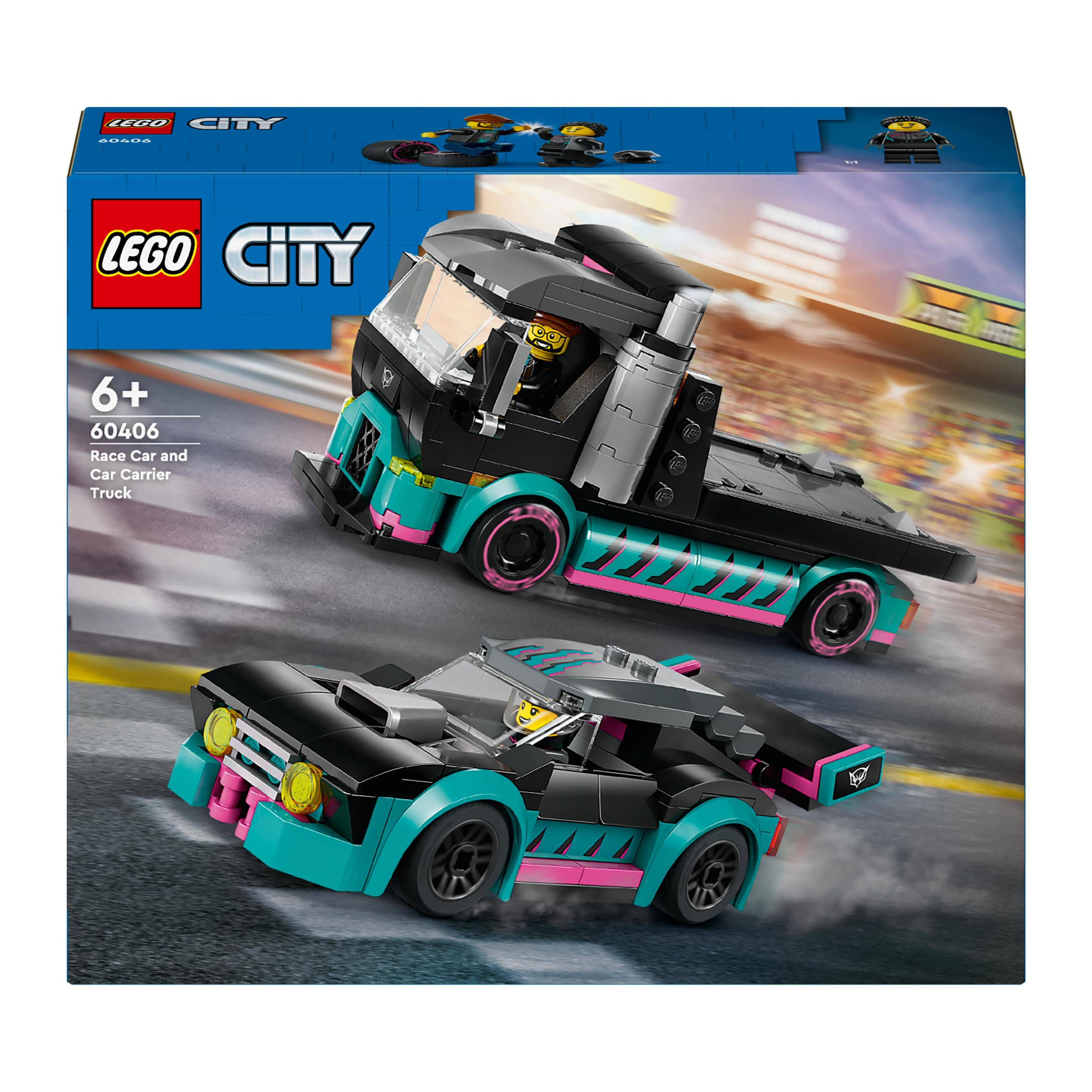 LEGO 60406 CITY Samochód wyścigowy i laweta p4. 328 elementów.