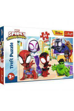 Puzzle 24 Maxi Spidey i przyjaciele Spidey and his Amazing Friends Marvel 14348