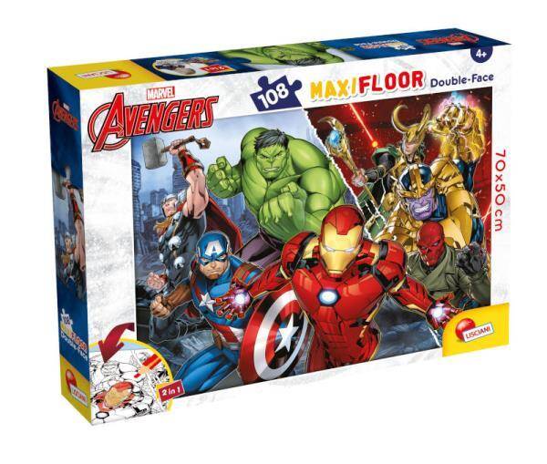 Puzzle podłogowe dwustronne Maxi Floor 108el Marvel Avengers 99771 LISCIANI