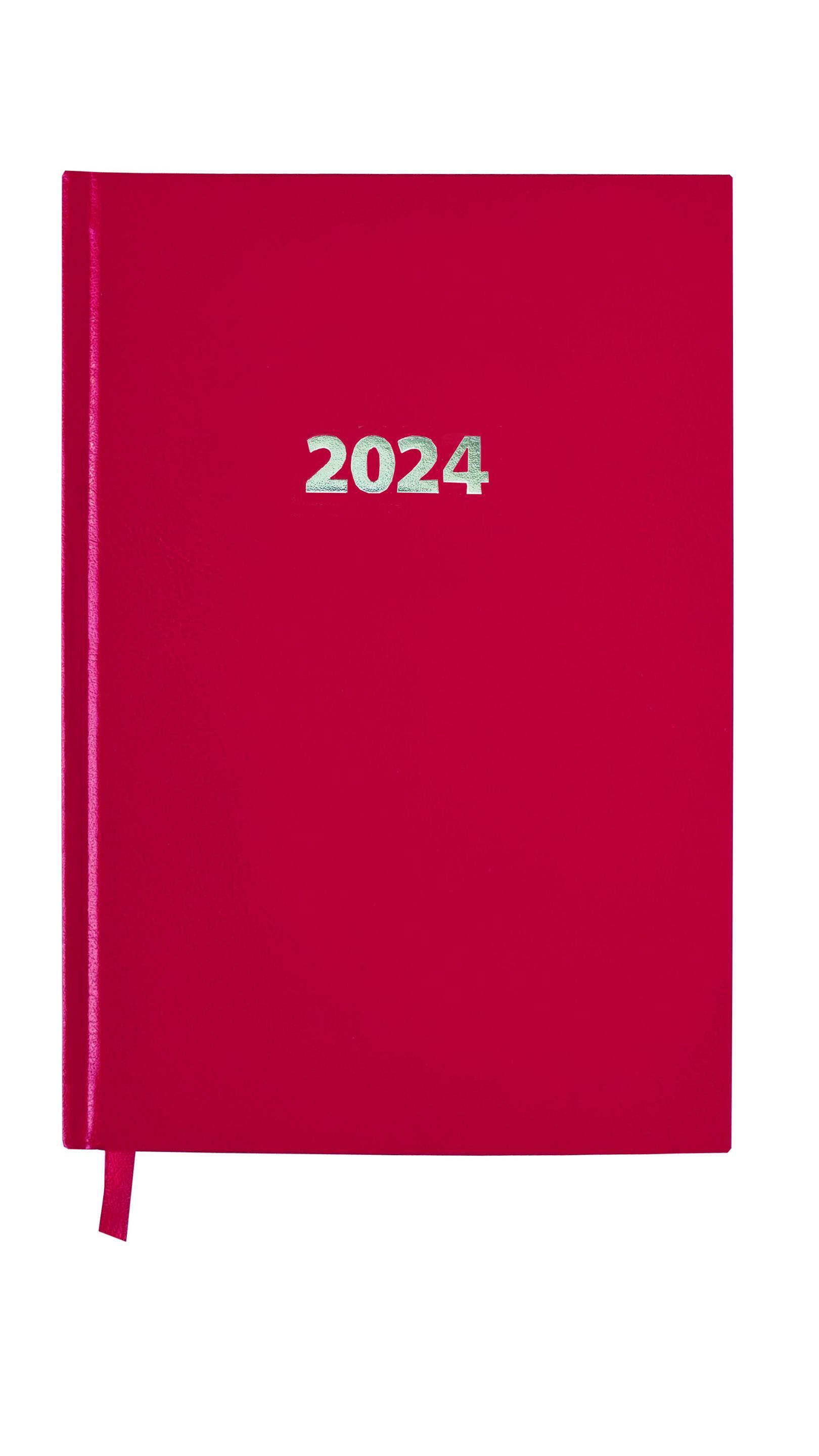 Kalendarz 2024 ekonomiczny A5 dzienny V1 czerwony