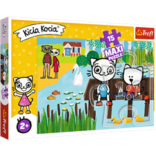 Puzzle 15 maxi Kicia Kocia nad jeziorem 2+