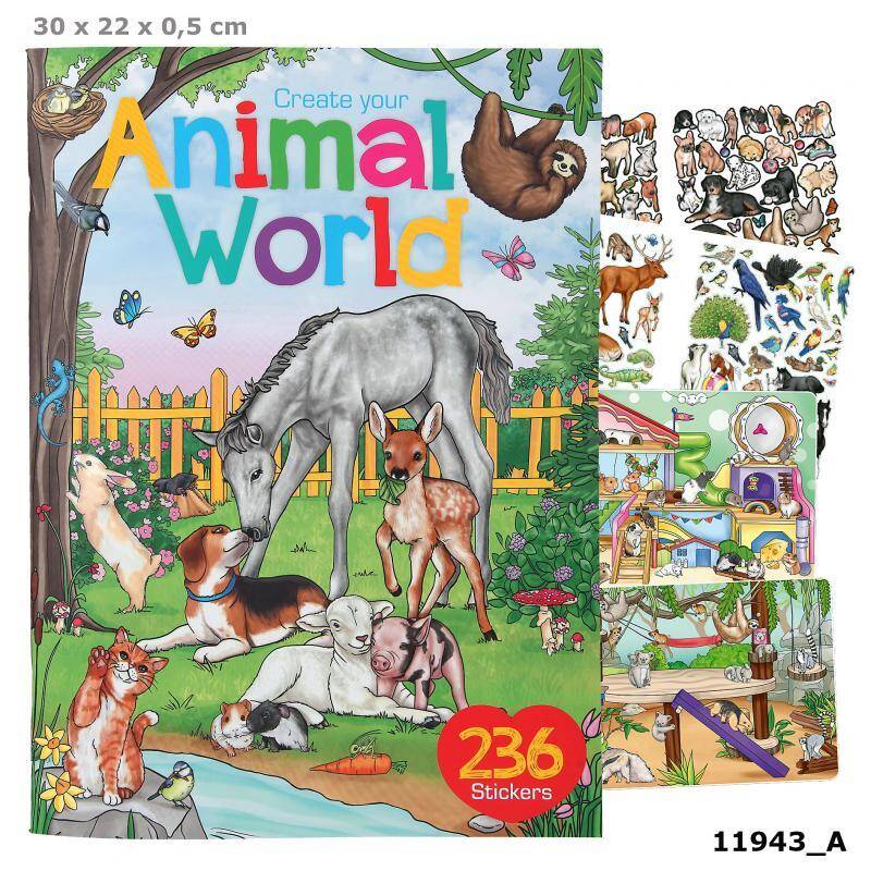 Zestaw z naklejkami Animal World 11943A
