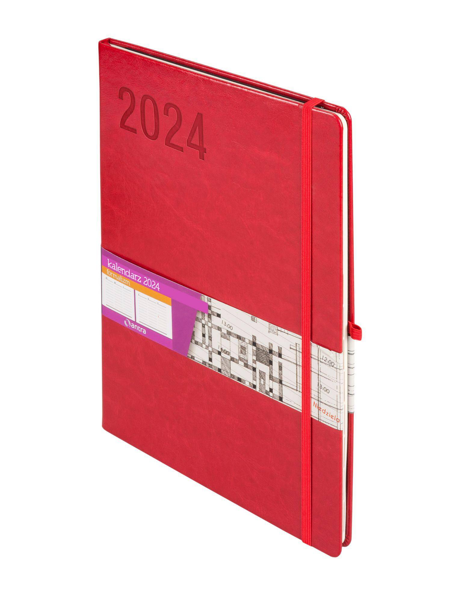 Kalendarz 2024 Formalizm A4 czerwony TDW