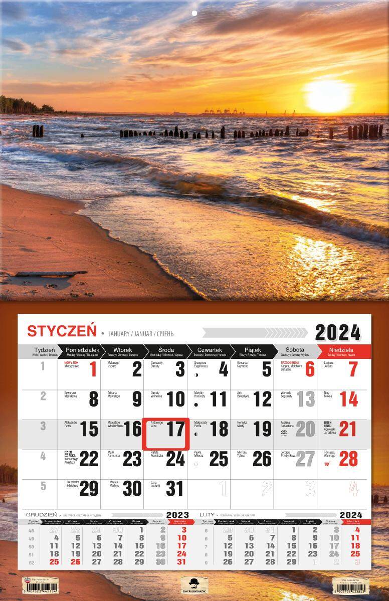 Kalendarz 2024 jednodzielny Bałtyk KTJ3XL-V.5
