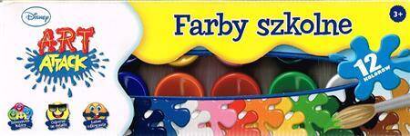 Farby szkolne 12 kol. Disney Art Attack