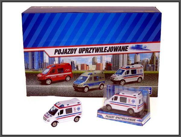 Mini Van Pogotowie 8cm w pudełku p24  HIPO, cena za 1szt.