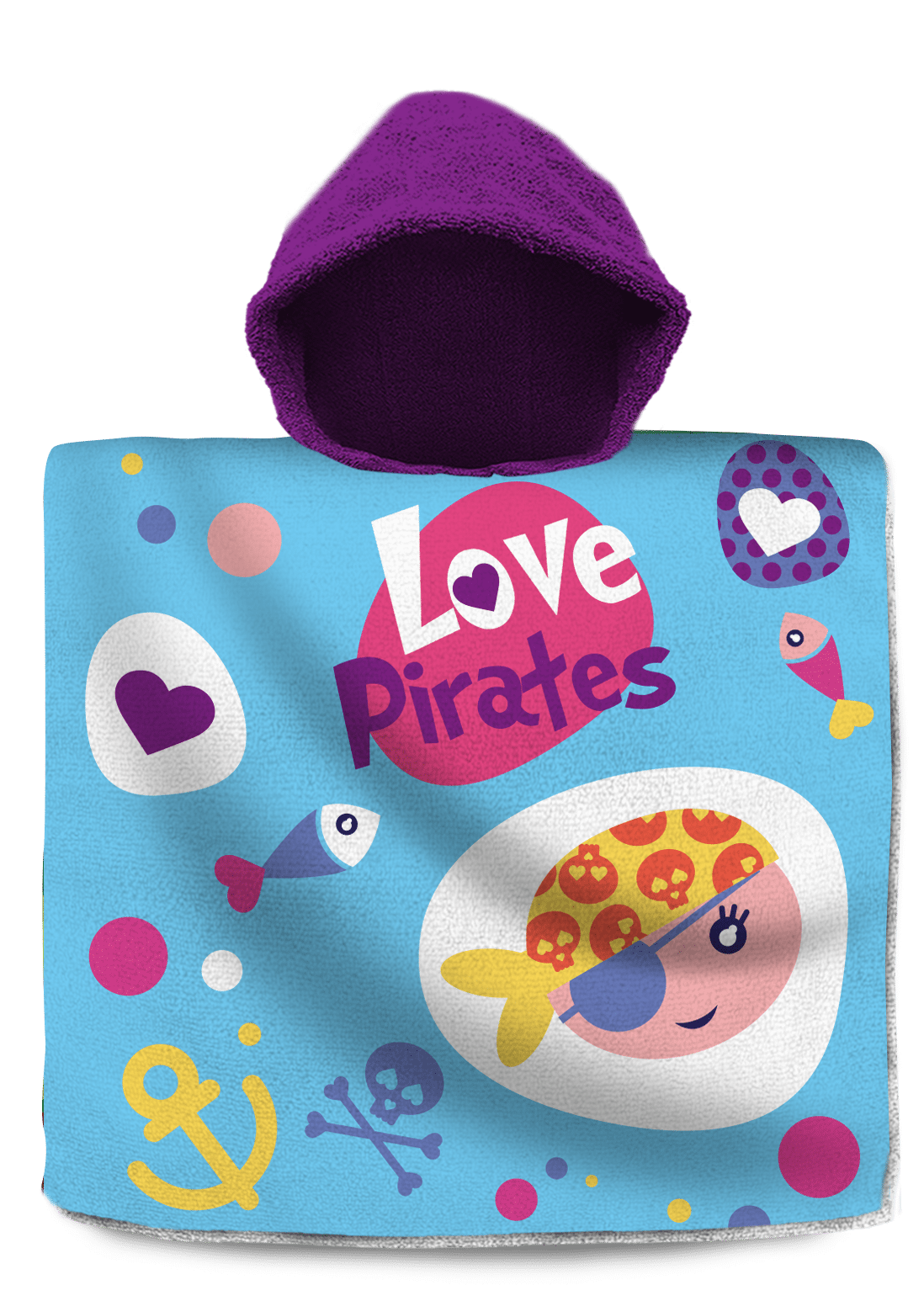 Poncho kąpielowe Love Pirates 120x60cm KL10597
